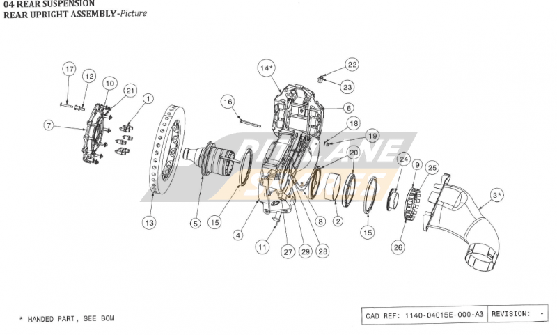 REAR UPRIGHT ASSEMBLY Diagram